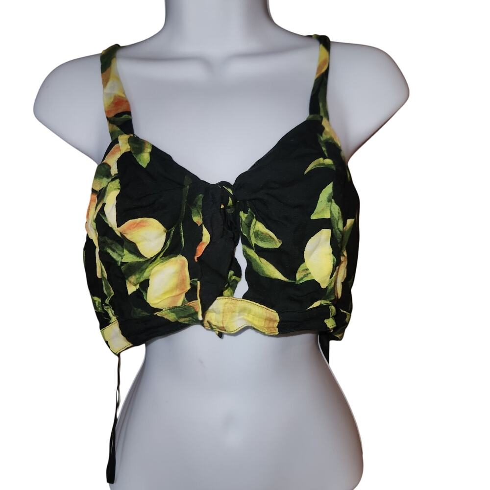 Wild Honey Lemons Front Tie Crop Top Tank‎ Size M EUC